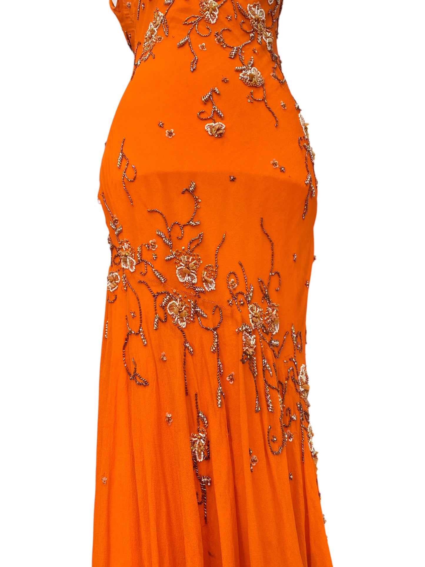 100% silk sunset handbeaded gown 🏵️