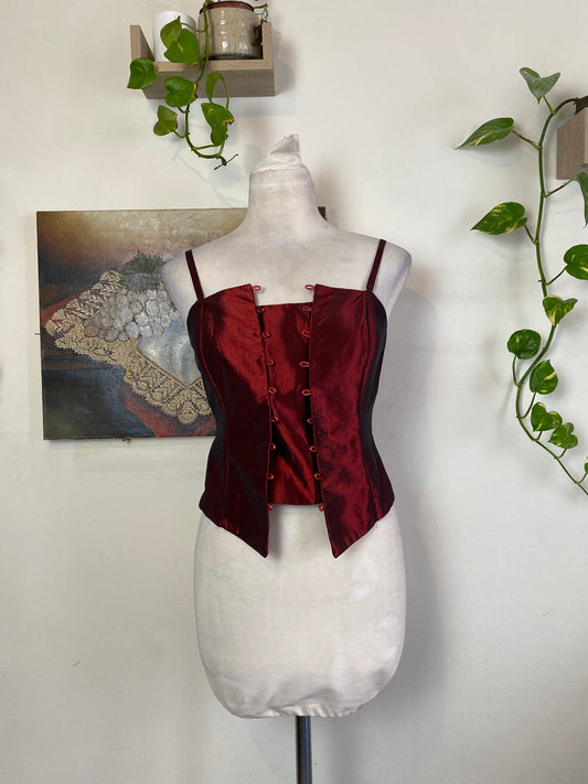 Liquid organza cherry corset 🍒