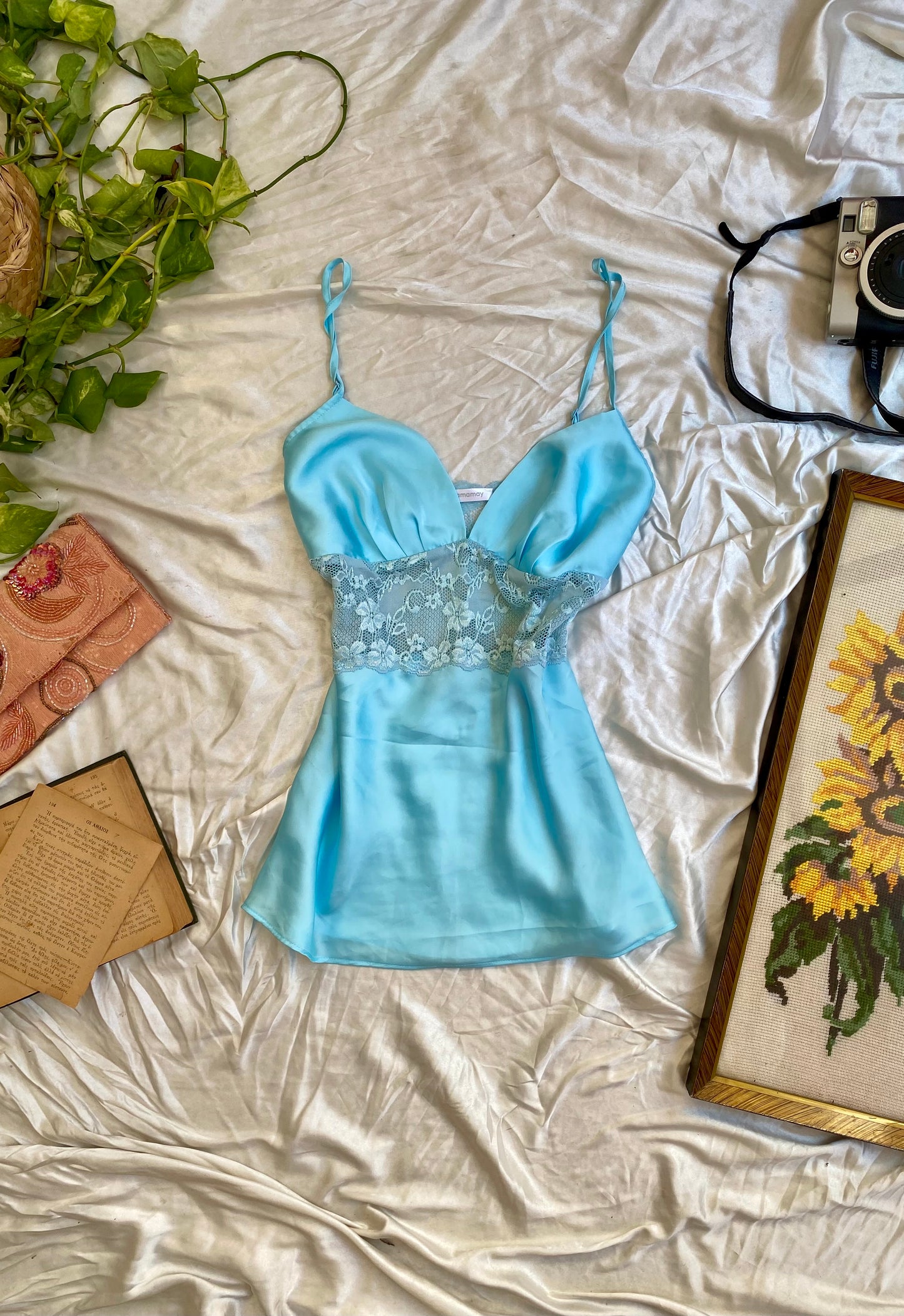Celeste pearl satin chemise