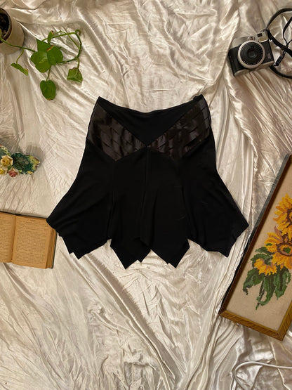 Brand new black asymmetrical mini skirt
