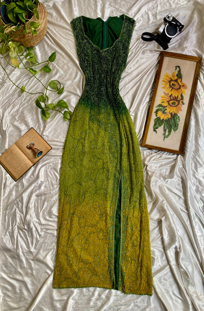 The royal gown in geeen