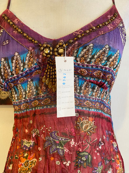 Silk based brand new beaded top