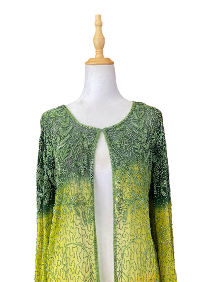 100% silk handbeaded luxurious cardigan 💚
