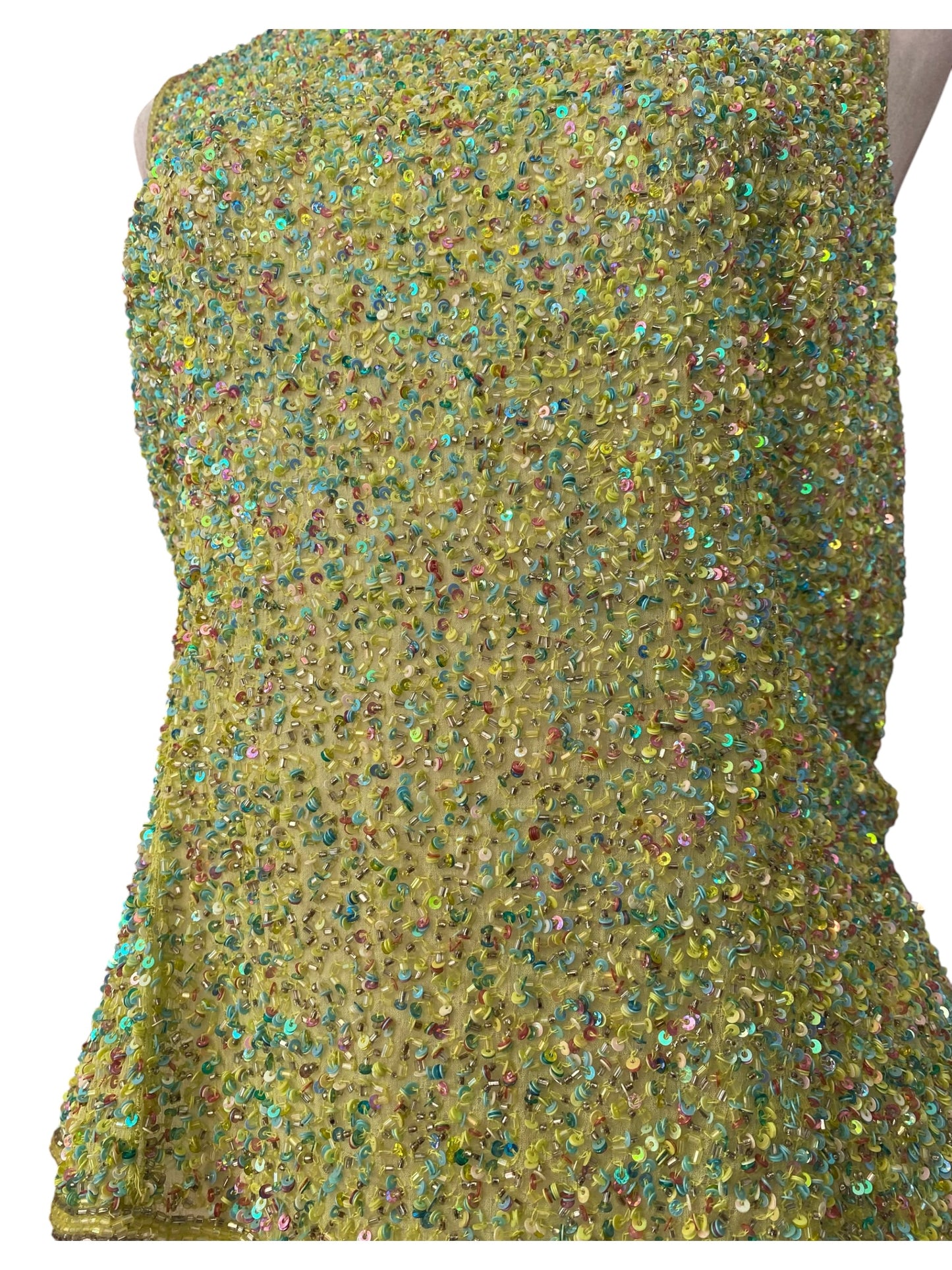 100% silk handbeaded green top 🧚