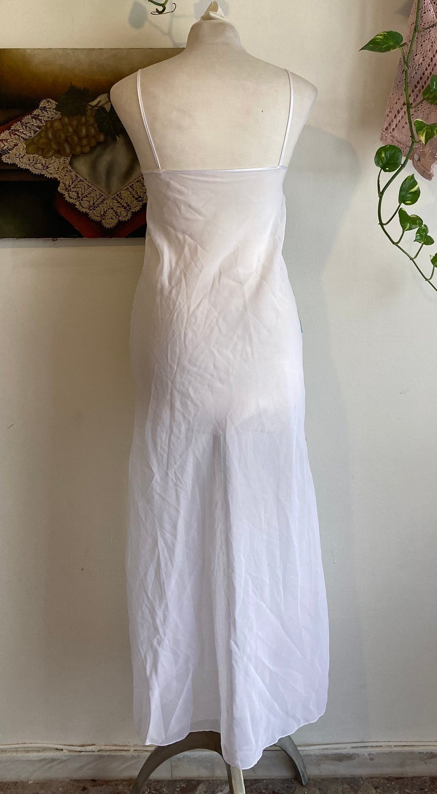 See through dress with floral details