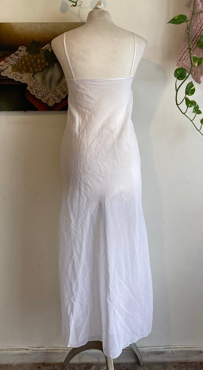 See through dress with floral details