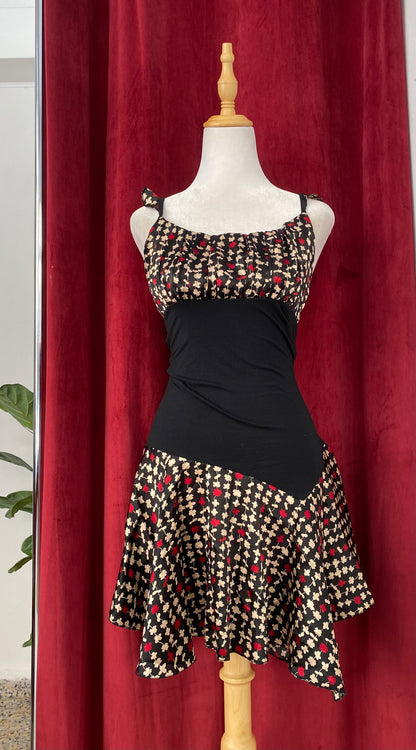Black floral dress.