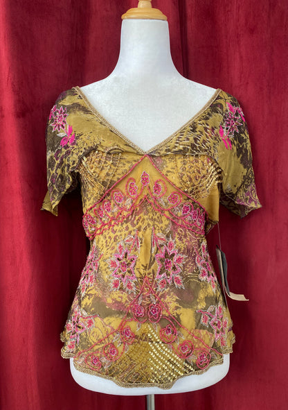 100% silk handbeaded luxury blouse