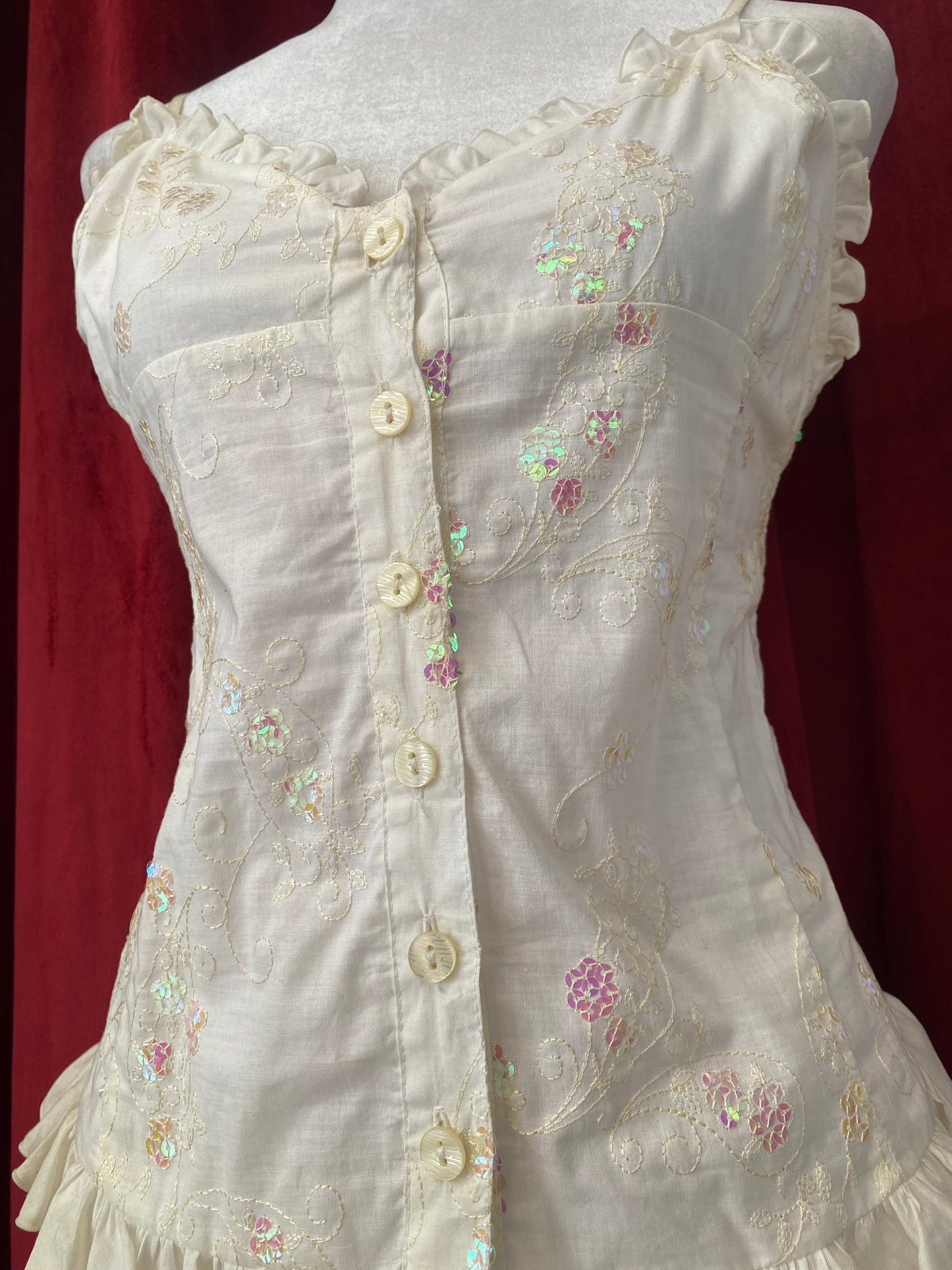 Linen sequin white top 🤍