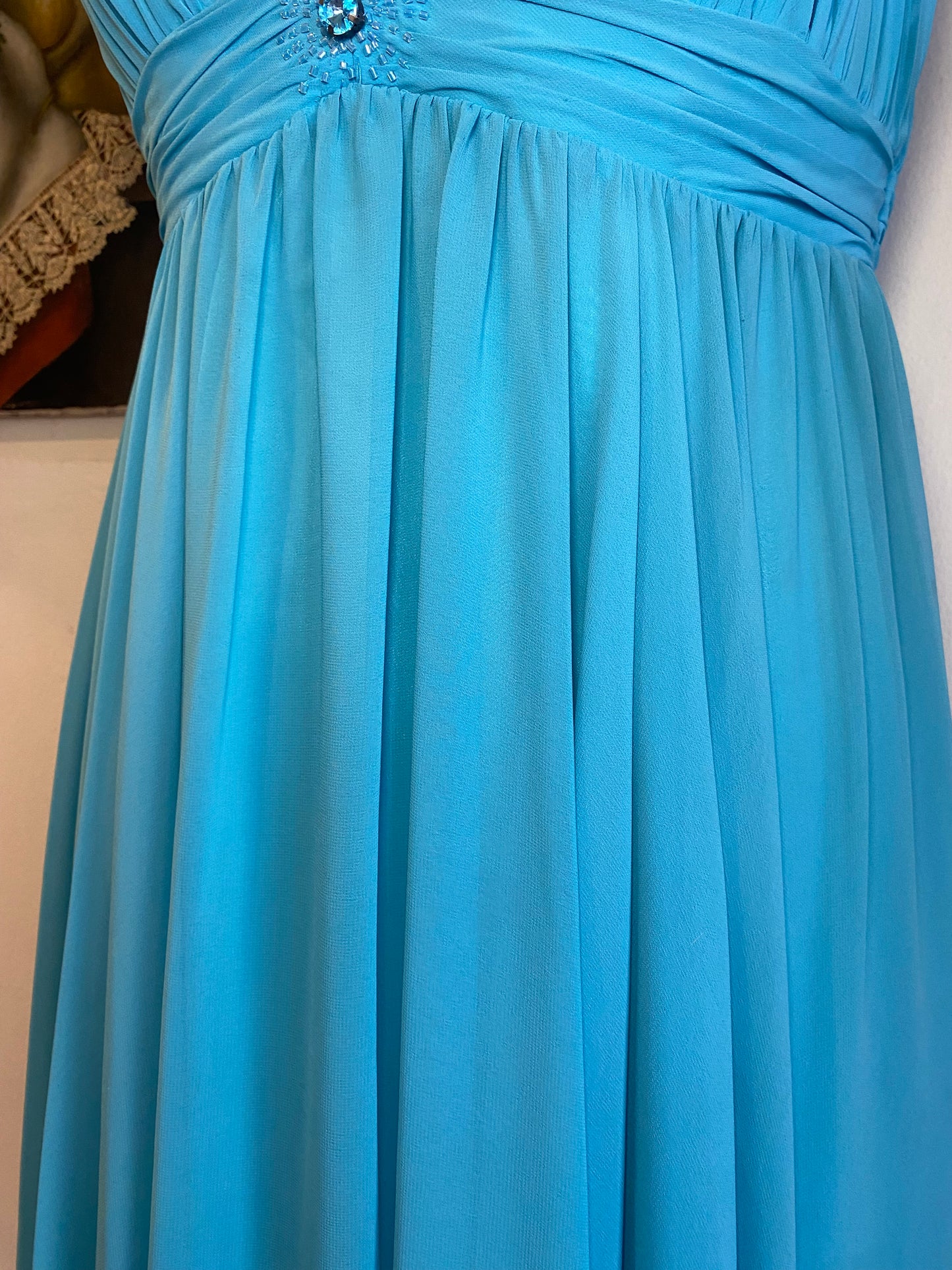 100% silk brand new blue mini dress