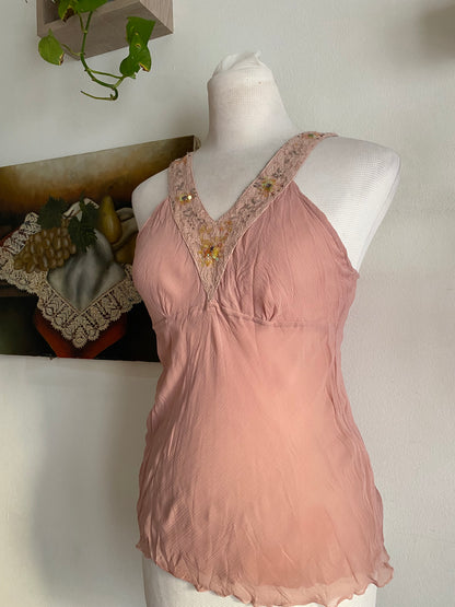 Light pink summer sequin top