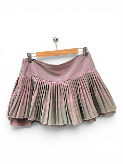 Holographic purple mini skirt