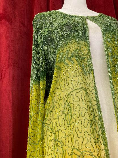 100% silk handbeaded luxurious cardigan 💚