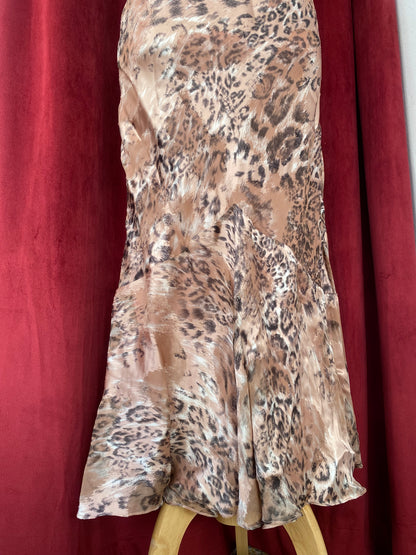 Desert Leopard Silk gown in baby pink