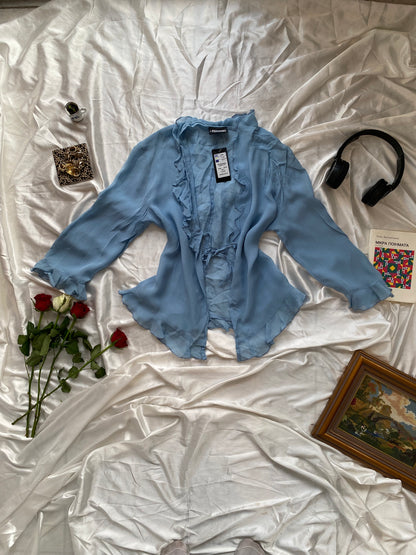 Brand new baby blue see through top
