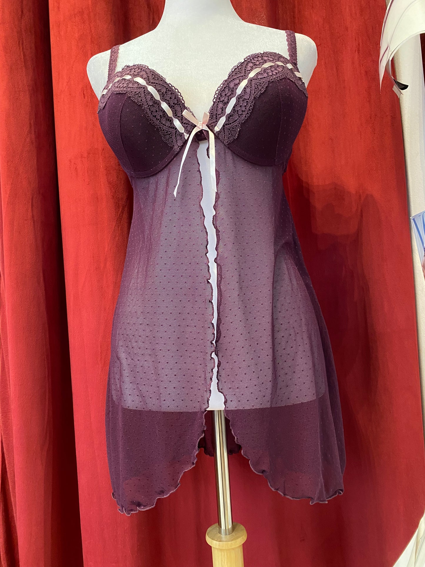 Fairy deep purple lace corset