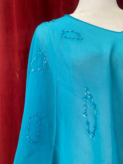 Baby blue sequin poncho 🦋