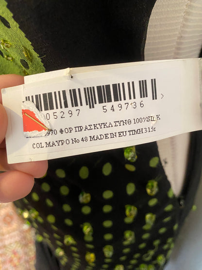 100% silk brand new handbeaded asymmetrical dress