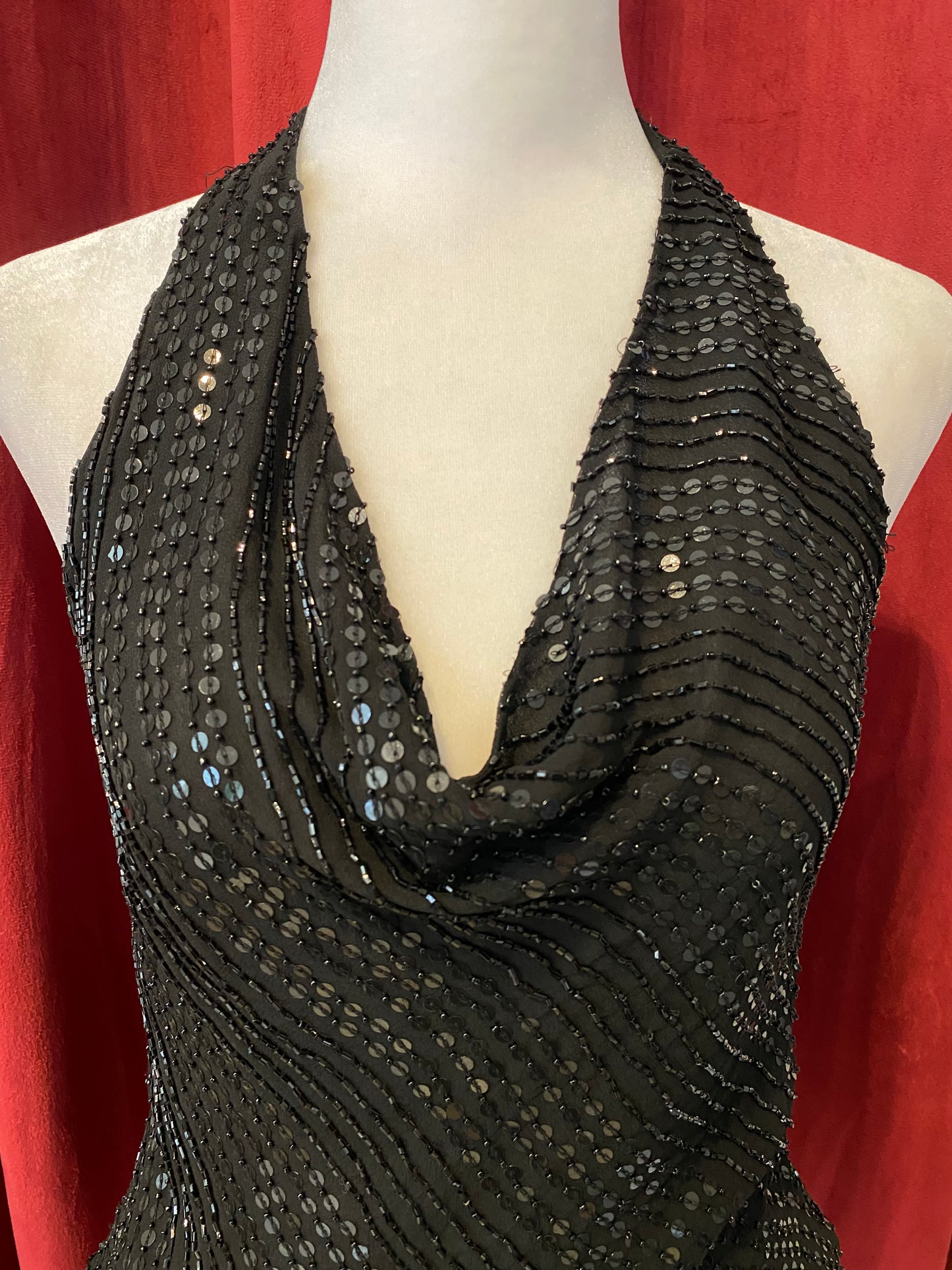 100% silk brand new aftershock black handbeaded top 🖤