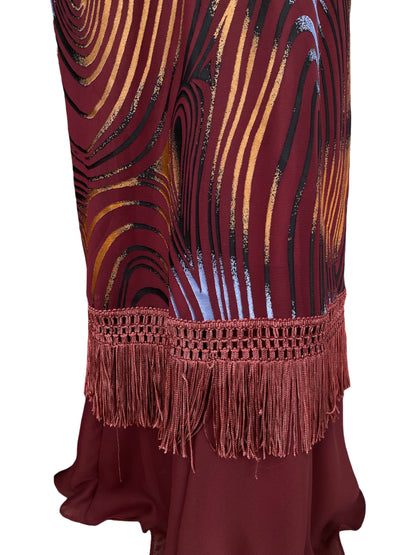 The “ Ophelia “ dress in burgundy