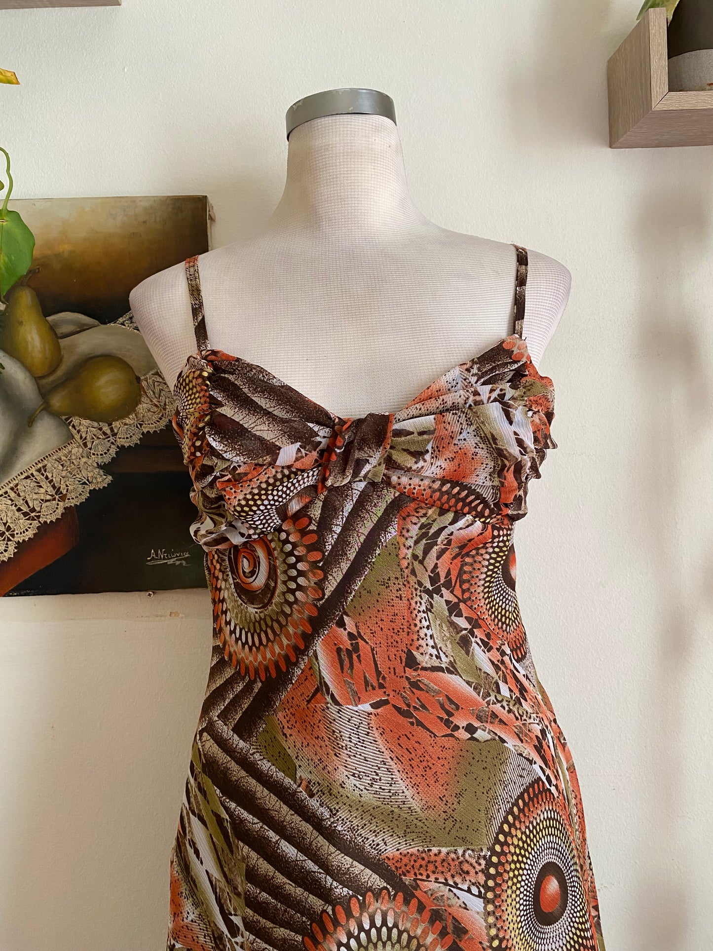 Brand new ruffled multicoloured dress