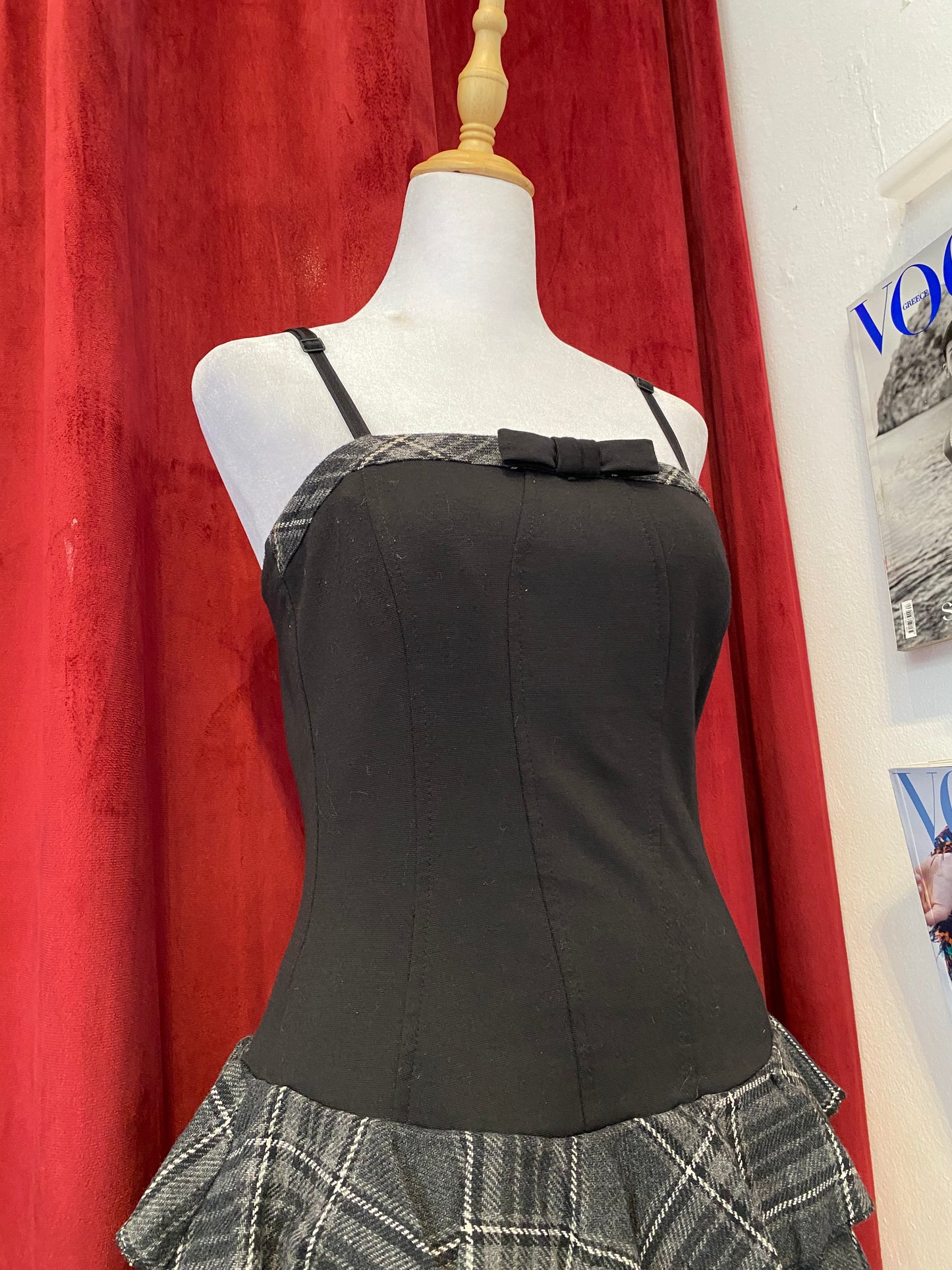 Rinascimento mini corset dress with ruffled bottom