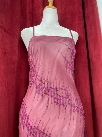 Bordeaux Whisper Asymmetrical Gown