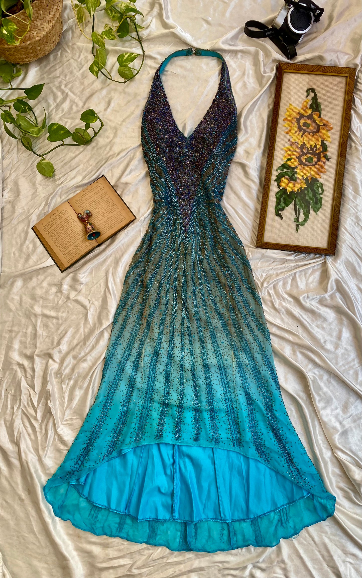 100% silk “The ocean gown”