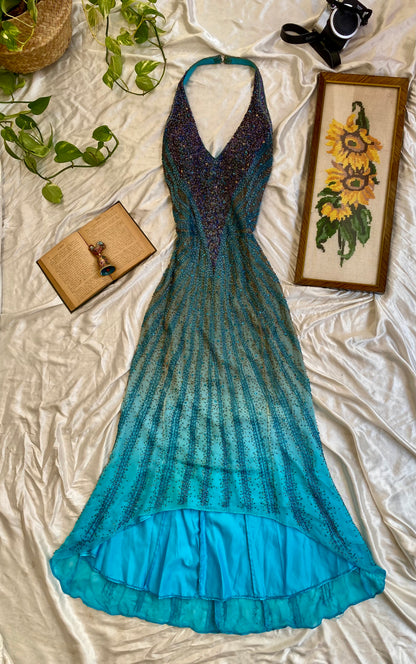 100% silk “The ocean gown”