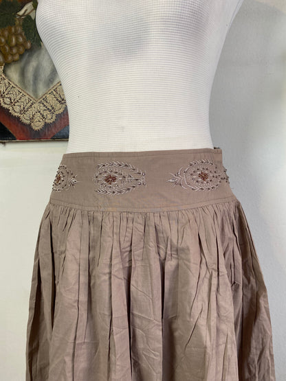 Brand new light brown beaded summer skirt