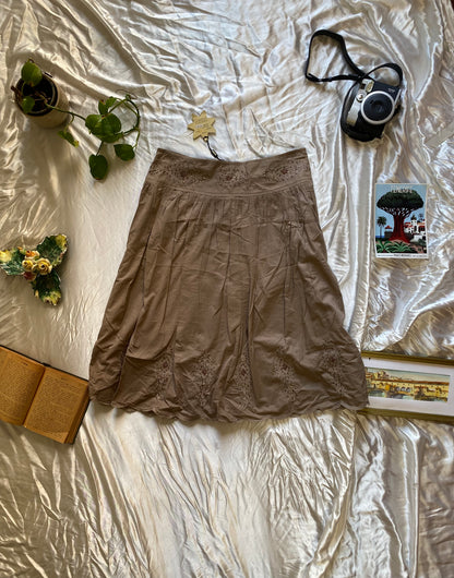 Brand new light brown beaded summer skirt
