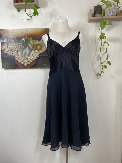 Black midi gown with sequin details