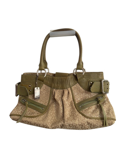 DNKY Green leather canvas bag