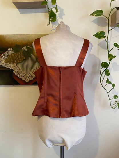 Brand new handbeaded corset liquid organza