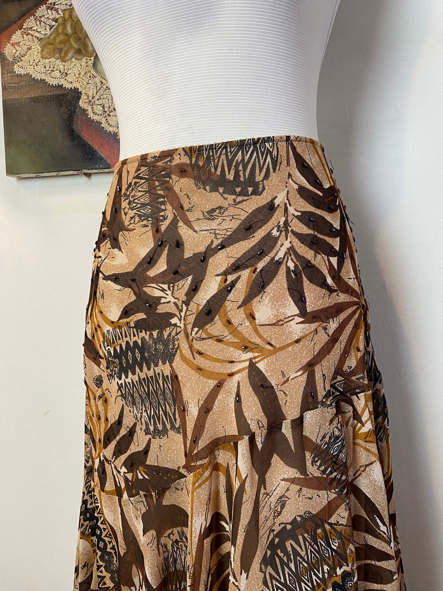 Sequin brown summer skirt