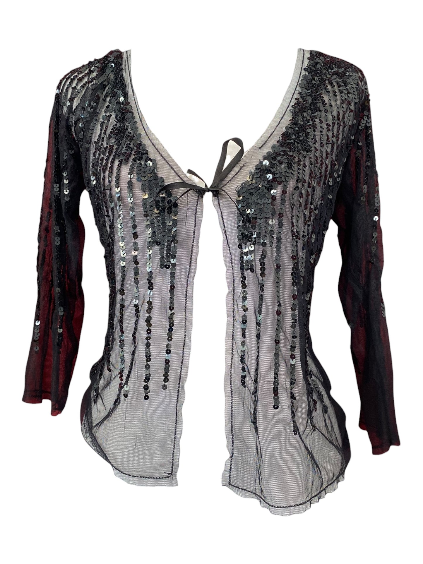 Handbeaded sequin top
