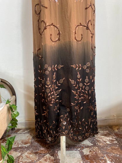 Sienna Baroque Silk Halter Gown