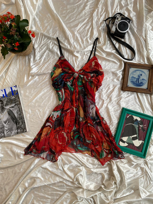 Multicoloured fairy red blouse