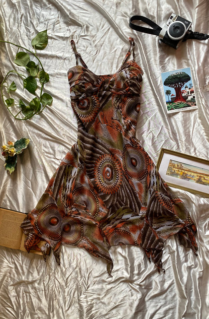 Brand new ruffled multicoloured dress