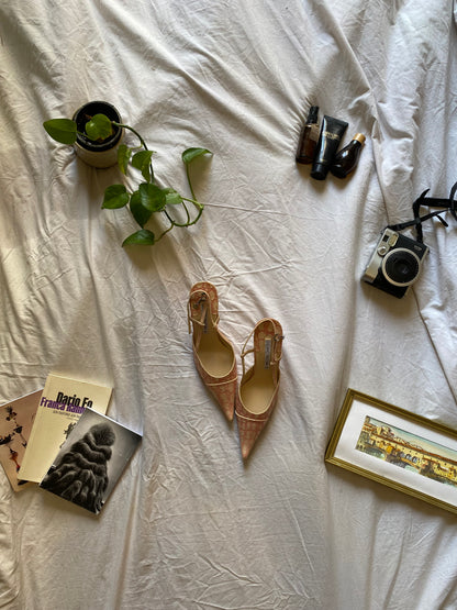 Brand new Luciano padovan real leather croco pink heels