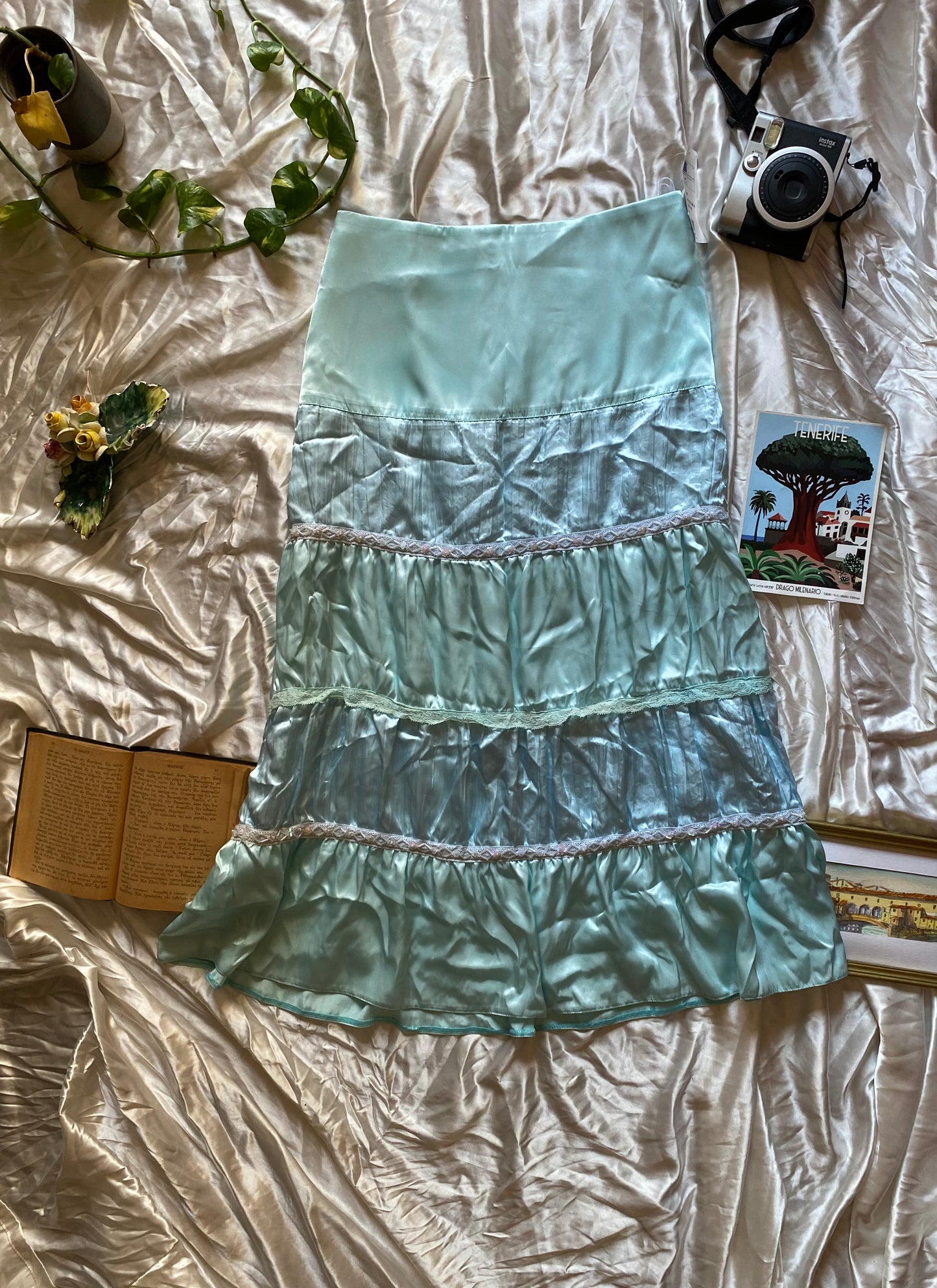 Brand new baby blue maxi skirt with sequin details