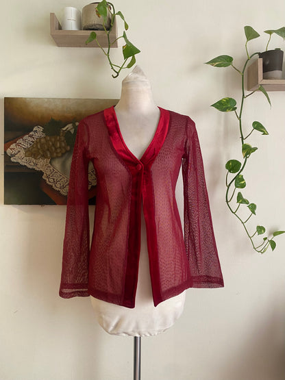 Brand new wine red blouse with velvet details 🍷