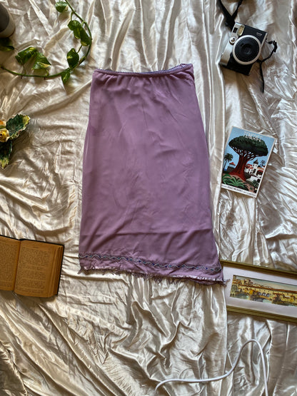 Brand new lilac midi skirt with handbeaded details