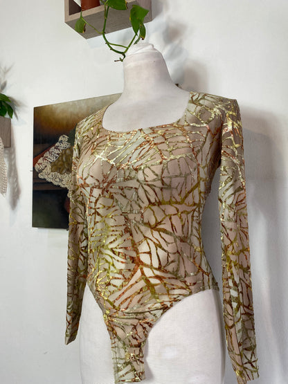 Marble like velvet bodysuit