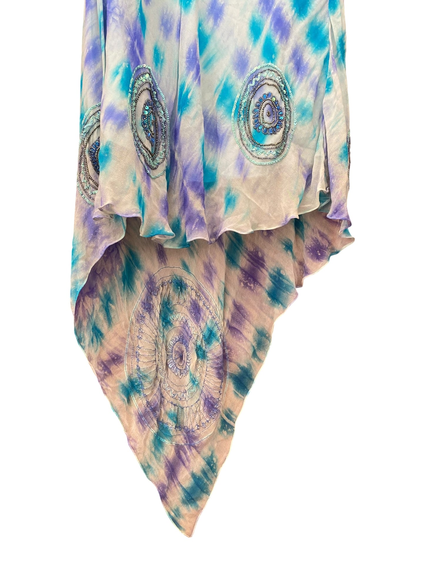 100% silk aftershock blue skirt