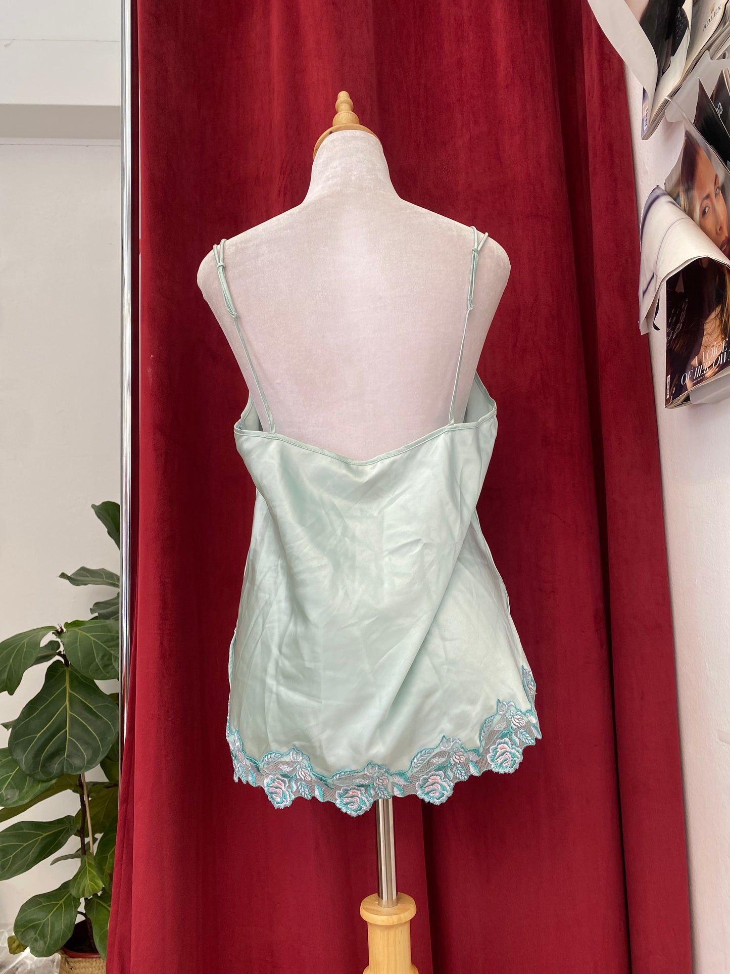 Baby blue satin top