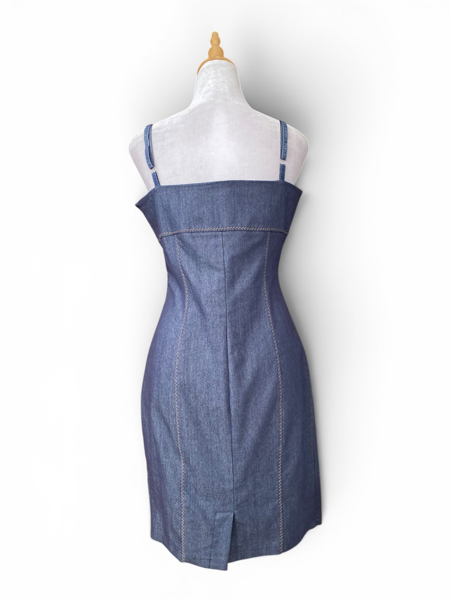 Jean midi bodycon dress