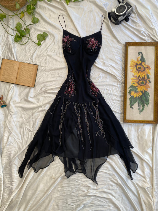 100% silk gown with sequin drops💧