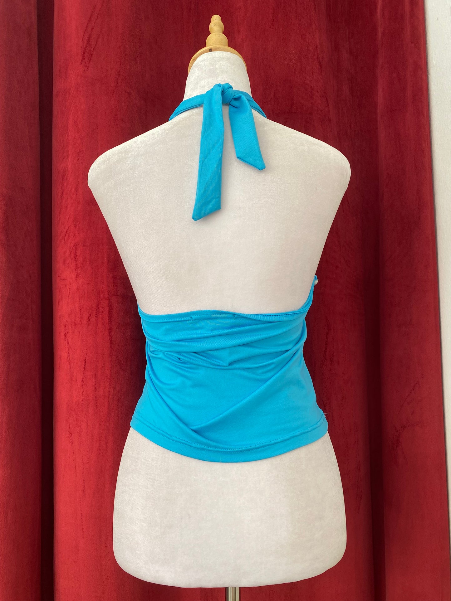 Blue halter y2k top