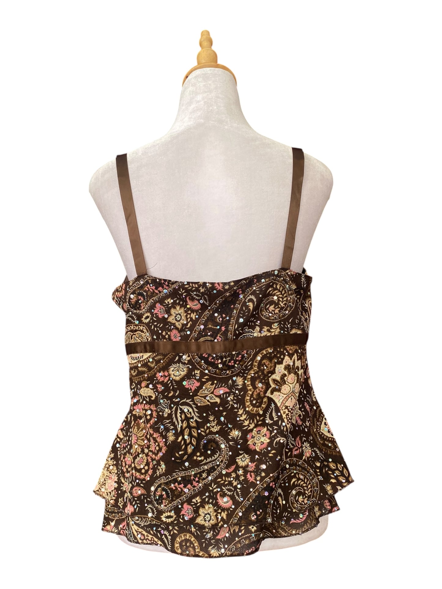 Sequin brown cami top